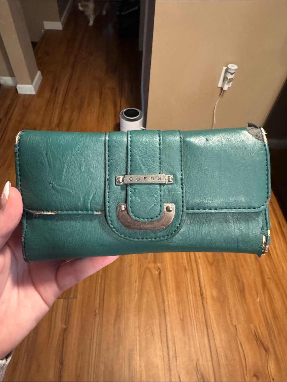 GUESS Teal Fold-Over Wallet